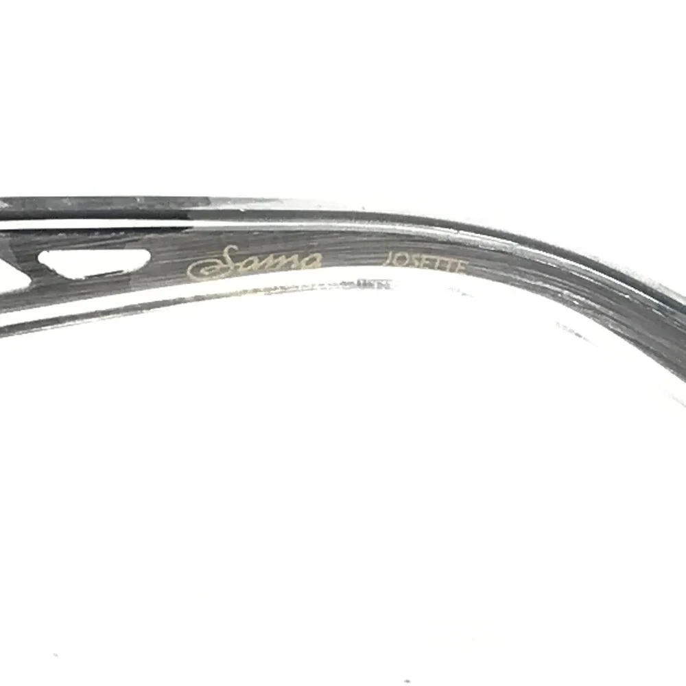 Sama Eyeglasses Frames JOSETTE ONYX Black Clear Gray Cat Eye Full Rim 53-18-135